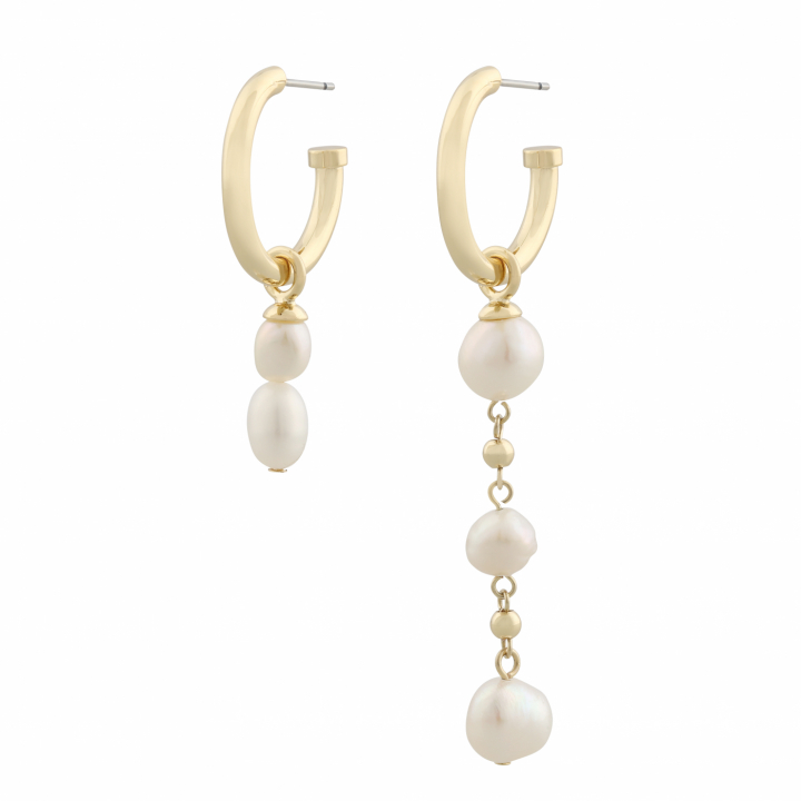 Arizona oval long ear gold white in the group Earrings / Pearl Earrings at SCANDINAVIAN JEWELRY DESIGN (1267-6900-362-ONE)