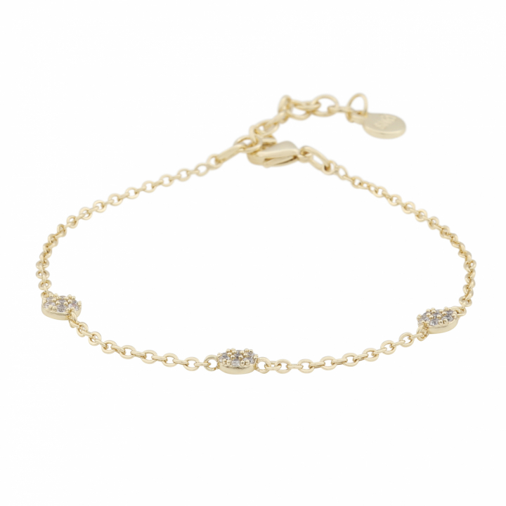 Copenhagen small chain brace Gold/clear-Onesize in the group Bracelets / Gold Bracelets at SCANDINAVIAN JEWELRY DESIGN (1269-3200-251-ONE)