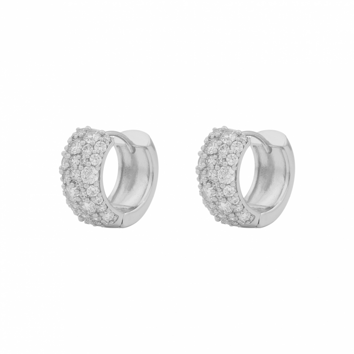 Copenhagen wide ring ear Silver/clear-Onesize in the group Earrings / Silver Earrings at SCANDINAVIAN JEWELRY DESIGN (1269-6900-012-ONE)