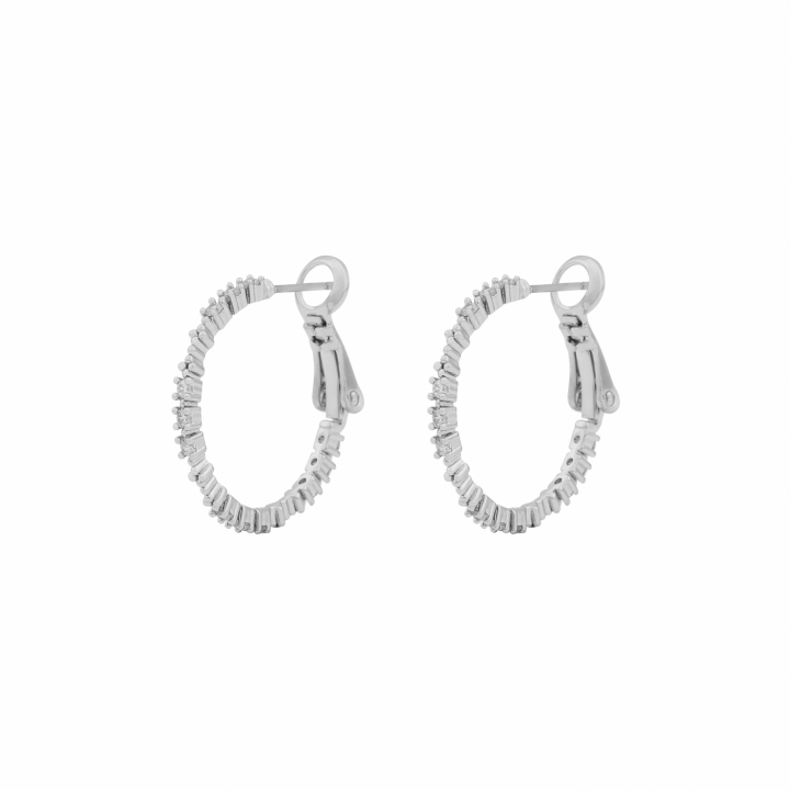 Copenhagen small ring ear Silver/clear-Onesize in the group Earrings / Silver Earrings at SCANDINAVIAN JEWELRY DESIGN (1269-7000-012-ONE)