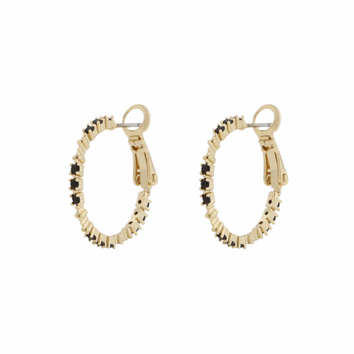 Copenhagen small ring ear Gold/black-Onesize in the group Earrings / Gold Earrings at SCANDINAVIAN JEWELRY DESIGN (1269-7000-064-ONE)