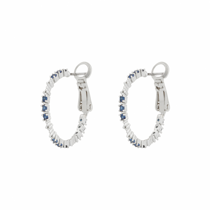 Copenhagen small ring ear Silver/denim-Onesize in the group Earrings / Silver Earrings at SCANDINAVIAN JEWELRY DESIGN (1269-7000-108-ONE)