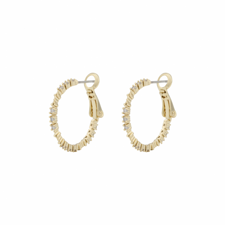 Copenhagen small ring ear Gold/clear-Onesize in the group Earrings / Gold Earrings at SCANDINAVIAN JEWELRY DESIGN (1269-7000-251-ONE)
