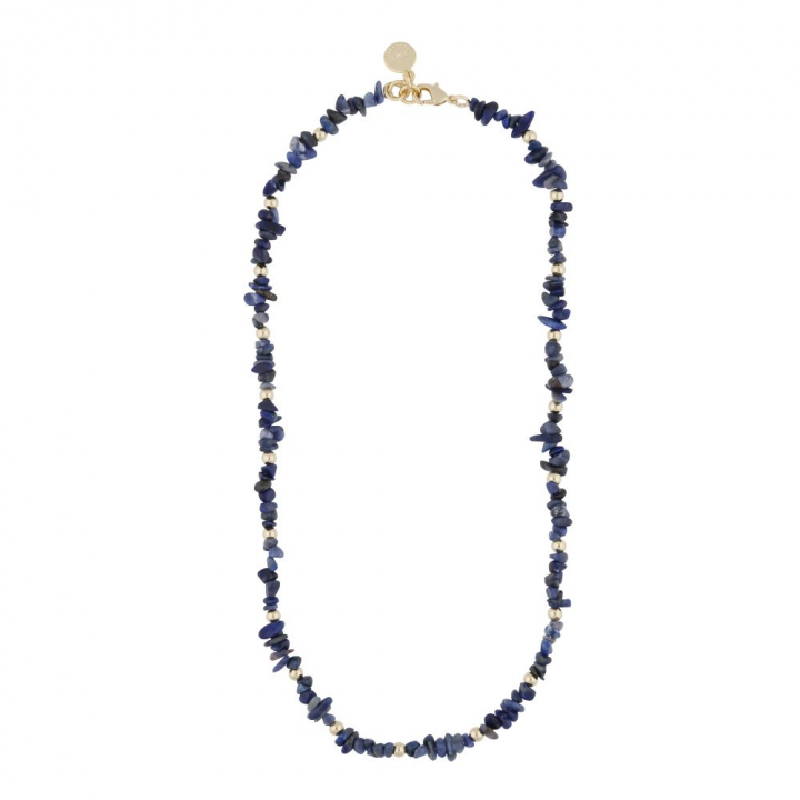 Capri stone neck gold blue 42 cm in the group Necklaces / Gold Necklaces at SCANDINAVIAN JEWELRY DESIGN (1274-0342-185-42)