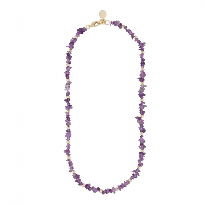 Capri stone neck gold purple 42 cm in the group Necklaces / Gold Necklaces at SCANDINAVIAN JEWELRY DESIGN (1274-0342-356-42)