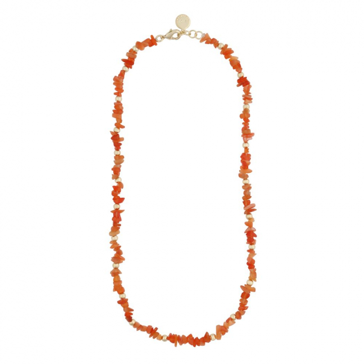 Capri stone neck gold orange 42 cm in the group Necklaces / Gold Necklaces at SCANDINAVIAN JEWELRY DESIGN (1274-0342-381-42)