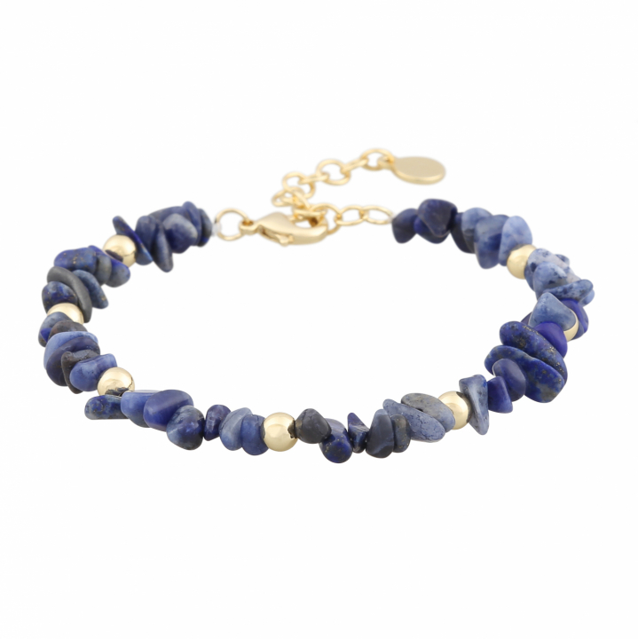 Capri stone brace gold blue in the group Bracelets / Gold Bracelets at SCANDINAVIAN JEWELRY DESIGN (1274-3100-185-ONE)