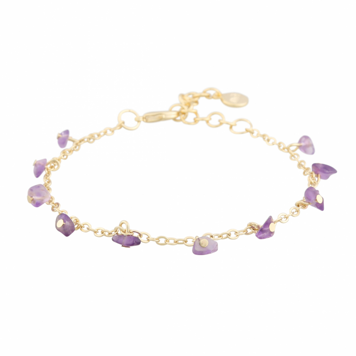 Capri stone charm brace gold purple in the group Bracelets / Gold Bracelets at SCANDINAVIAN JEWELRY DESIGN (1274-3300-356-ONE)