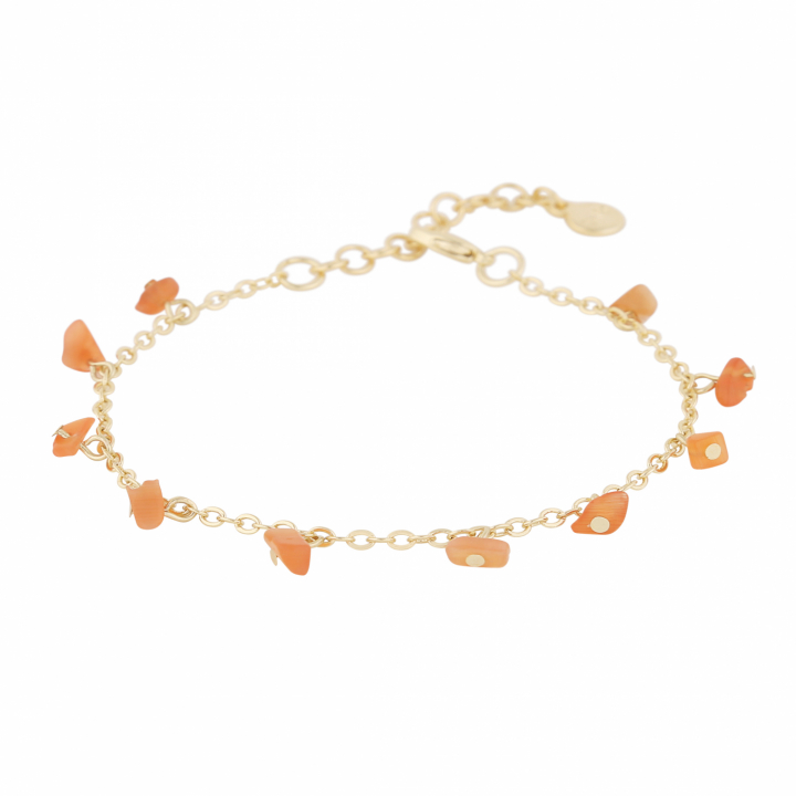 Capri stone charm brace gold orange in the group Bracelets / Gold Bracelets at SCANDINAVIAN JEWELRY DESIGN (1274-3300-381-ONE)