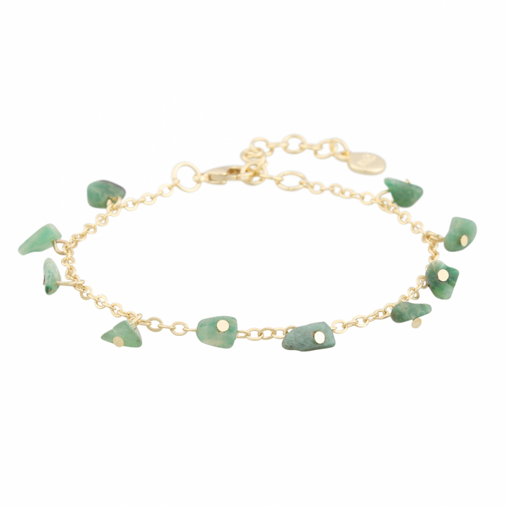 Capri stone charm brace gold green in the group Bracelets / Gold Bracelets at SCANDINAVIAN JEWELRY DESIGN (1274-3300-397-ONE)