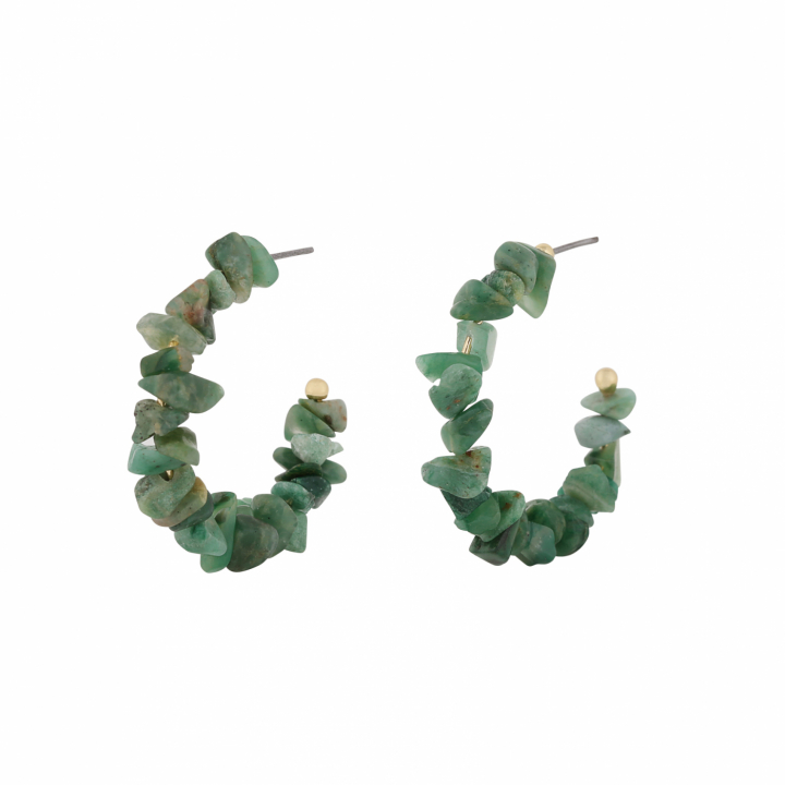 Capri oval ear gold green in the group Earrings / Gold Earrings at SCANDINAVIAN JEWELRY DESIGN (1274-6200-397-ONE)