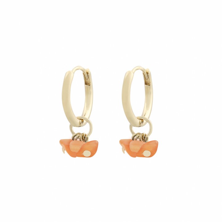 Capri ring pendant ear gold orange in the group Earrings / Gold Earrings at SCANDINAVIAN JEWELRY DESIGN (1274-6300-381-ONE)