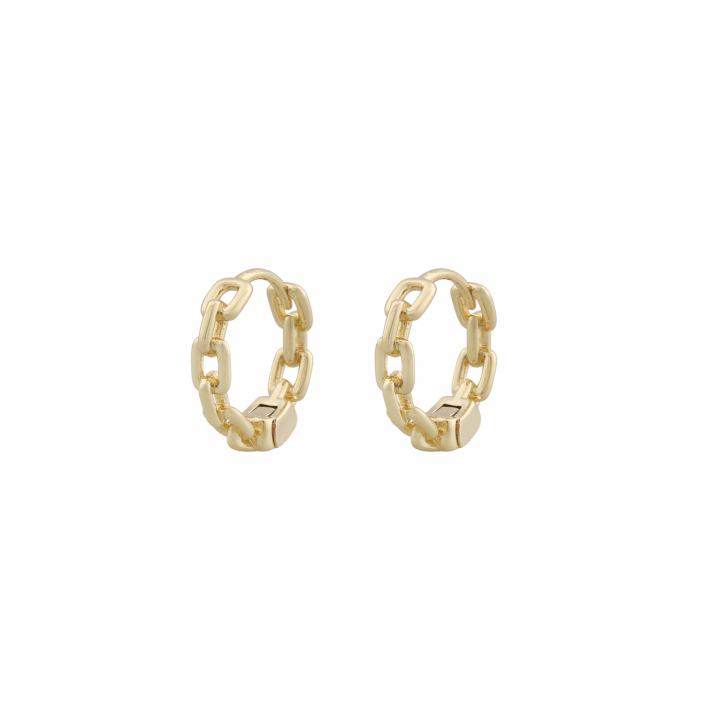 Dublin small chain ring ear plain gold in the group Earrings / Gold Earrings at SCANDINAVIAN JEWELRY DESIGN (1277-7200-257-ONE)