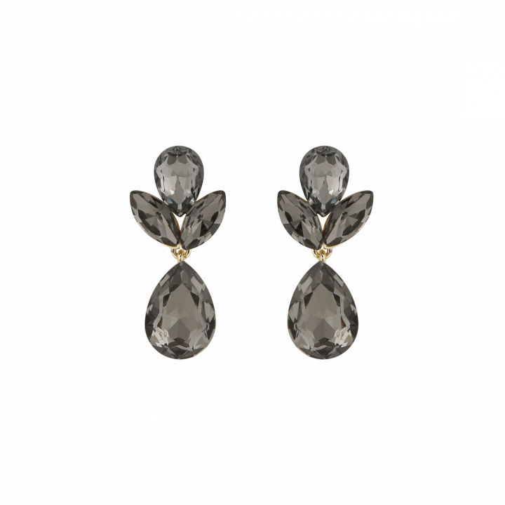 Swift drop pendant ear gold grey in the group Earrings / Gold Earrings at SCANDINAVIAN JEWELRY DESIGN (1280-6300-369-ONE)