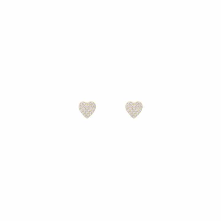 North mini heart ear Gold/clear-Onesize in the group Earrings / Gold Earrings at SCANDINAVIAN JEWELRY DESIGN (1289-7500-251-ONE)