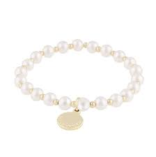 Lydia small pearl M/L in the group Bracelets / Gold Bracelets at SCANDINAVIAN JEWELRY DESIGN (1292-3200-362-ML)