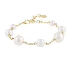 Lydia pearl chain brace in the group Bracelets / Gold Bracelets at SCANDINAVIAN JEWELRY DESIGN (1292-3300-362)