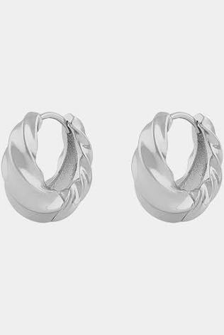 Lydia big twist earrings Silver in the group Earrings / Silver Earrings at SCANDINAVIAN JEWELRY DESIGN (1292-6800-256)