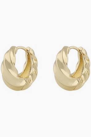 Lydia big twist earrings gold in the group Earrings / Gold Earrings at SCANDINAVIAN JEWELRY DESIGN (1292-6800-257)