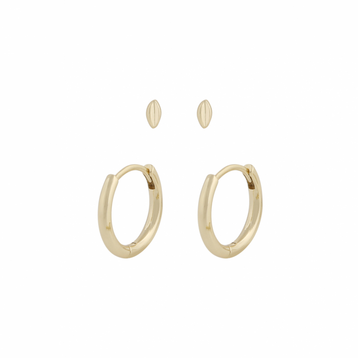 Meya Earring set Gold in the group Earrings / Gold Earrings at SCANDINAVIAN JEWELRY DESIGN (1293-72009-257)