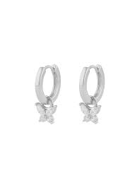 Meya Butterfly ring pendant Earring Silver in the group Earrings / Silver Earrings at SCANDINAVIAN JEWELRY DESIGN (1293-8100-012)