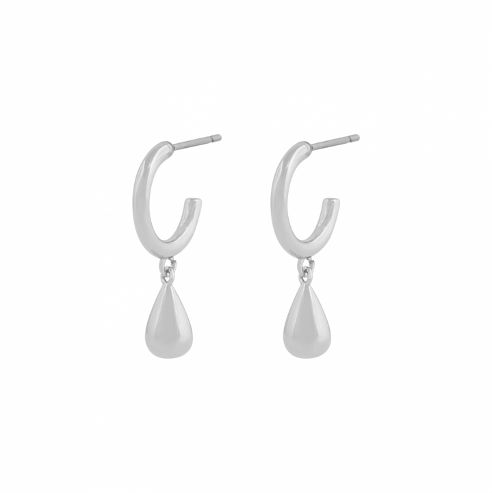 Gina oval pendant ear Silver in the group Earrings / Silver Earrings at SCANDINAVIAN JEWELRY DESIGN (1294-7400-256)