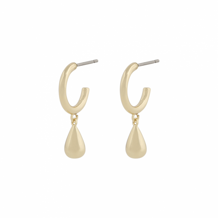 Gina oval pendant ear Gold in the group Earrings / Gold Earrings at SCANDINAVIAN JEWELRY DESIGN (1294-7400-257)