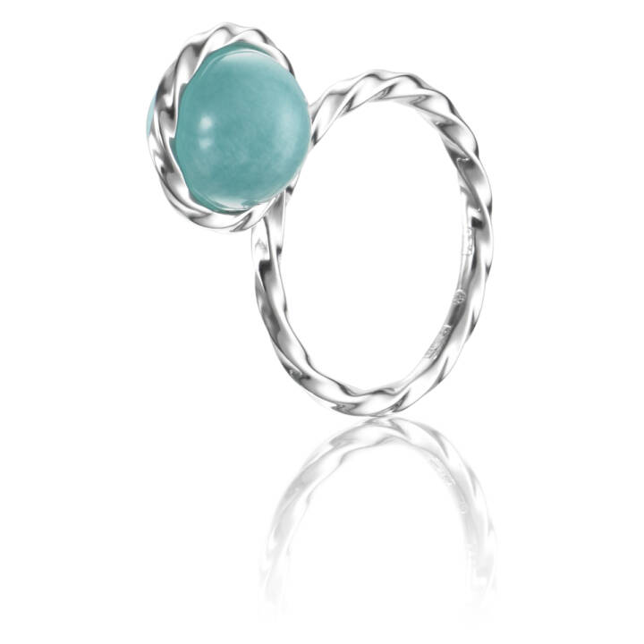 Twisted Orbit - Amazonite Ring Silver in the group Rings / Silver Rings at SCANDINAVIAN JEWELRY DESIGN (13-100-01539)