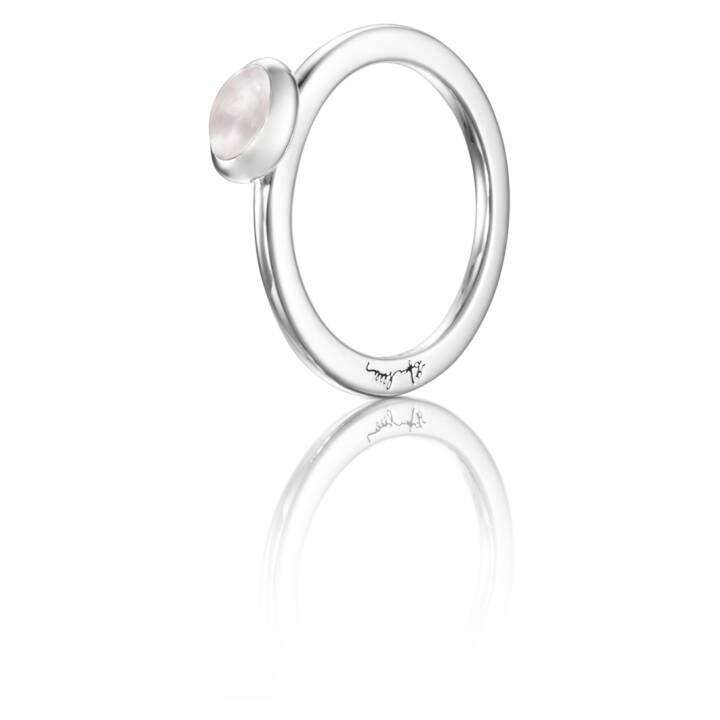 Love Bead Silver - Rose Quartz Ring Silver in the group Rings / Silver Rings at SCANDINAVIAN JEWELRY DESIGN (13-100-01576)