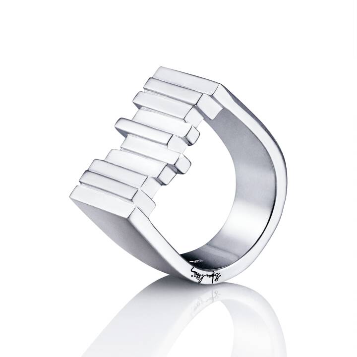 Stairway To Heaven Signet Ring Silver in the group Rings / Silver Rings at SCANDINAVIAN JEWELRY DESIGN (13-100-02034)