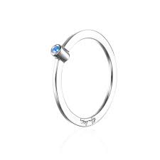 Micro Blink Ring - Blue Topaz Silver in the group Rings / Silver Rings at SCANDINAVIAN JEWELRY DESIGN (13-100-02423)
