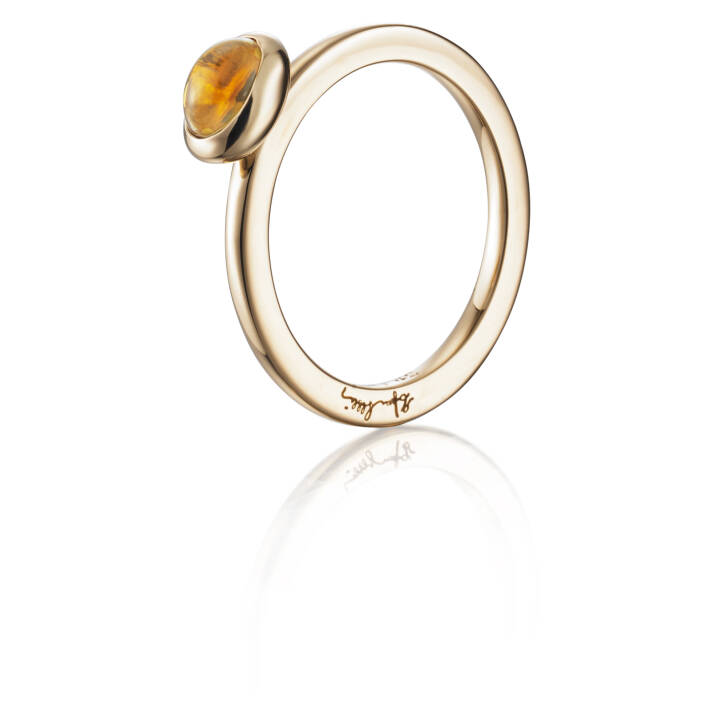 Love Bead - Citrine Ring Gold in the group Rings / Gold Rings at SCANDINAVIAN JEWELRY DESIGN (13-101-01449)