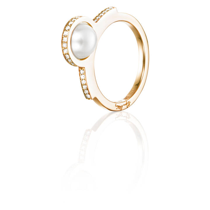 Day Pearl & Stars Ring Gold in the group Rings / Pearl Rings at SCANDINAVIAN JEWELRY DESIGN (13-101-01913)