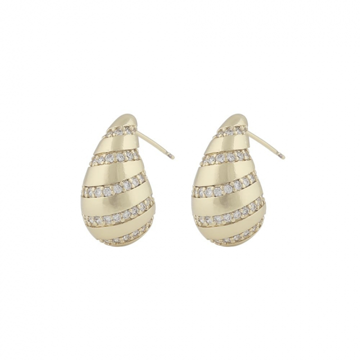 Yenni stone small ear gold in the group Earrings / Gold Earrings at SCANDINAVIAN JEWELRY DESIGN (1302-6700-251)