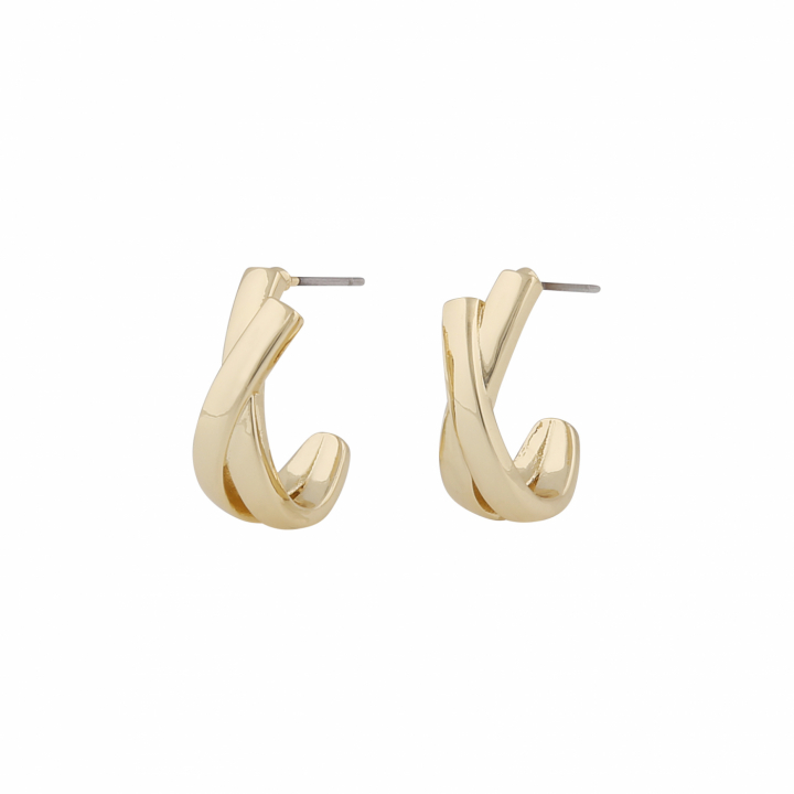 Pillow twisted ear Gold in the group Earrings / Gold Earrings at SCANDINAVIAN JEWELRY DESIGN (1308-6600-257)