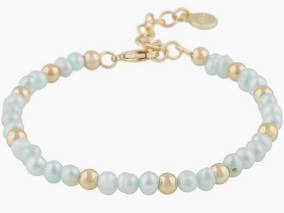 Julie small brace Gold light blue in the group Bracelets / Gold Bracelets at SCANDINAVIAN JEWELRY DESIGN (1311-3200-378)