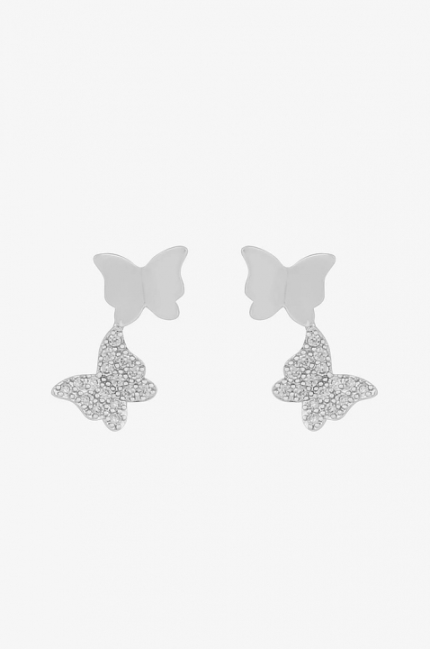 Vega short ear Silver clear in the group Earrings / Silver Earrings at SCANDINAVIAN JEWELRY DESIGN (1313-6600-012)