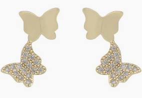 Vega short ear Gold clear in the group Earrings / Gold Earrings at SCANDINAVIAN JEWELRY DESIGN (1313-6600-251)