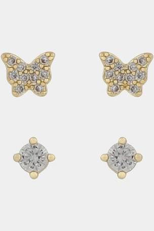 Vega ear set Gold clear in the group Earrings / Gold Earrings at SCANDINAVIAN JEWELRY DESIGN (1313-6800-251)