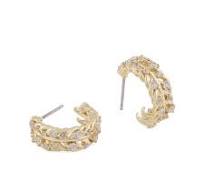 Vega stone oval ear Gold clear in the group Earrings / Gold Earrings at SCANDINAVIAN JEWELRY DESIGN (1313-7200-251)