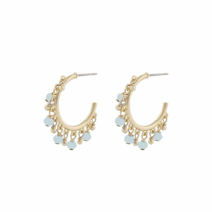 Harper charm ring ear Gold light blue in the group Earrings / Gold Earrings at SCANDINAVIAN JEWELRY DESIGN (1314-6200-378)