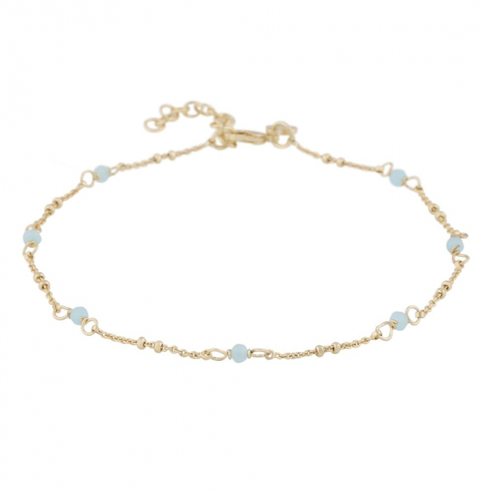 Harper chain anklet Gold light blue in the group Accessories / Anklet at SCANDINAVIAN JEWELRY DESIGN (1314-9200-378)