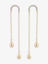 Fanny dubbel chain earrings gold in the group Earrings / Gold Earrings at SCANDINAVIAN JEWELRY DESIGN (1323-6200-251)