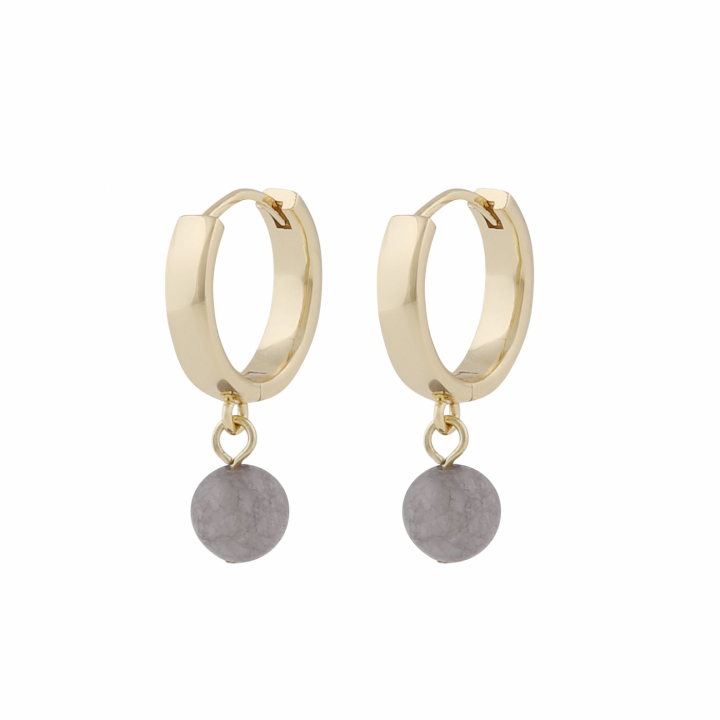 Lara small ring pendan ear gold in the group Earrings / Gold Earrings at SCANDINAVIAN JEWELRY DESIGN (1324-6400-369)