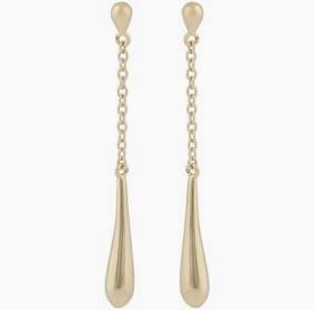 Lara drop chain Earring Gold in the group Earrings / Gold Earrings at SCANDINAVIAN JEWELRY DESIGN (1324-6600-257)