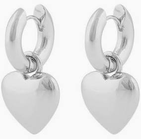 Lara heart ring pendant Earrings Silver in the group Earrings / Silver Earrings at SCANDINAVIAN JEWELRY DESIGN (1324-7000-256)