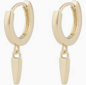 Aero ring pendant Earring Gold in the group Earrings / Gold Earrings at SCANDINAVIAN JEWELRY DESIGN (1329-6200-257)