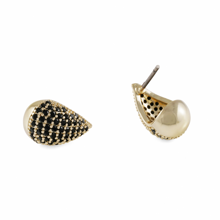 Naomi drop ear Black in the group Earrings / Gold Earrings at SCANDINAVIAN JEWELRY DESIGN (1334-6200-064)