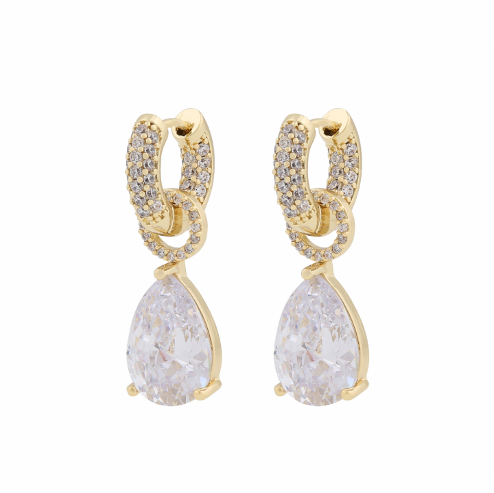 Naomi stone drop pendant ear in the group Earrings / Gold Earrings at SCANDINAVIAN JEWELRY DESIGN (1334-6800-251)