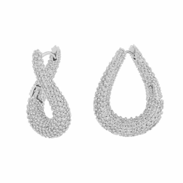 Naomi irregular ring ear Silver in the group Earrings / Silver Earrings at SCANDINAVIAN JEWELRY DESIGN (1334-6900-012)